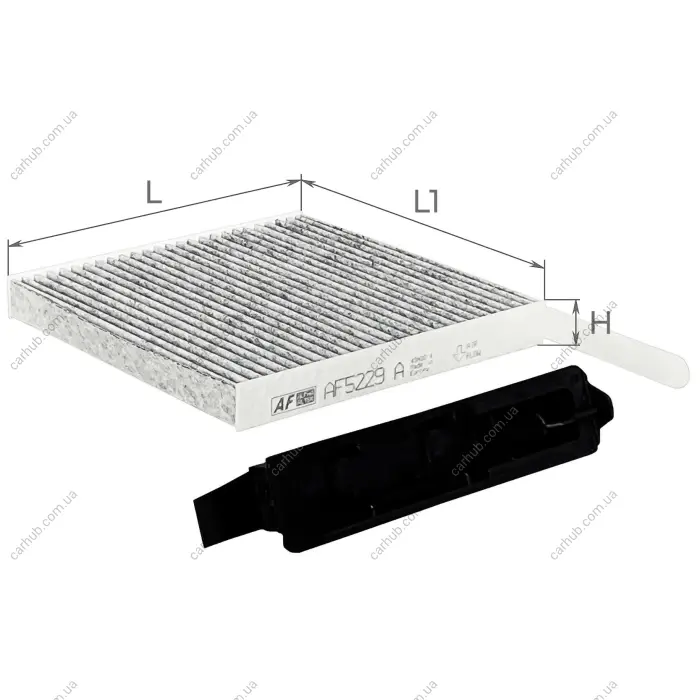 Фільтр салону Renault Clio 05-14/Duster 10-18/Logan 04-/Nissan Micra 03-10/Note 06-13 (вугільний) ALPHA FILTER AF5229a (фото 1)