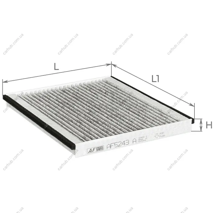 Фільтр салону Chery Arrizo 1.5i 14- (вугільний) ALPHA FILTER AF5243a (фото 1)