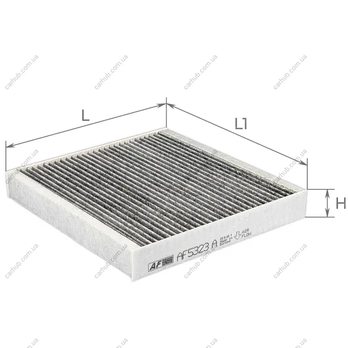 Фільтр салону Hyundai Ionic 6/Kia Niro II 22- (вугільний) ALPHA FILTER AF5323a (фото 1)