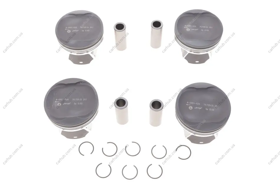 Поршень Ravon R2 1.2 15- (70.75mm/+0.25) (к-кт 4 шт) AMP PX-RAV-4A-5901-025 (фото 1)