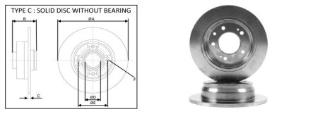 Фото диск гальмівний APLUS 61284AP Диск гальмівний APLUS 61284AP