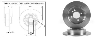 Фото диск гальмівний APLUS 61299AP Диск гальмівний APLUS 61299AP