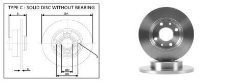 Фото диск гальмівний APLUS 61304AP Диск гальмівний APLUS 61304AP