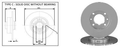 Фото диск гальмівний APLUS 61334AP Диск гальмівний APLUS 61334AP