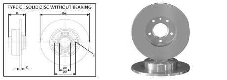 Фото диск гальмівний APLUS 61351AP Диск гальмівний APLUS 61351AP