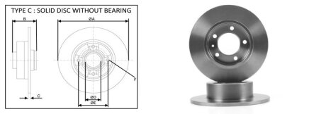 Фото диск гальмiвний APLUS 61358AP Диск гальмiвний APLUS 61358AP