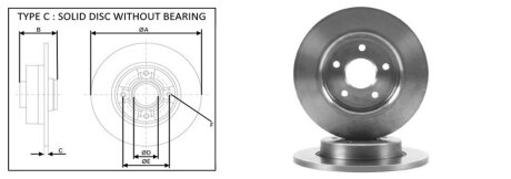 Фото диск гальмiвний APLUS 61435AP Диск гальмiвний APLUS 61435AP