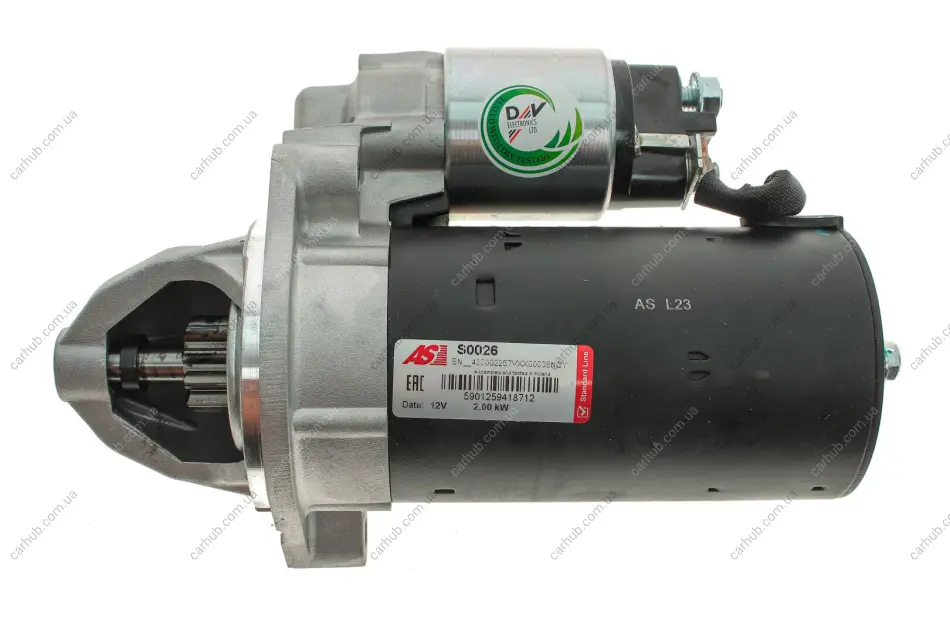 Стартер MB Sprinter 96-09/Vito 96-/C-class(W202/W203) 93-07/E-class(W124-W211) 93-09 2.0-3.2 (2kw) AS AS-PL S0026 (фото 1)