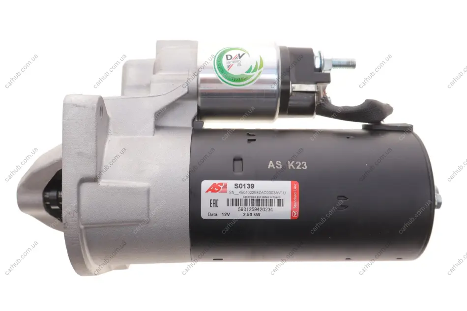 Стартер Fiat Ducato/Peugeot Boxer/Citroen Jumper 2.8 HDi 00- (2.5kw) (z=9) AS-PL S0139 (фото 1)
