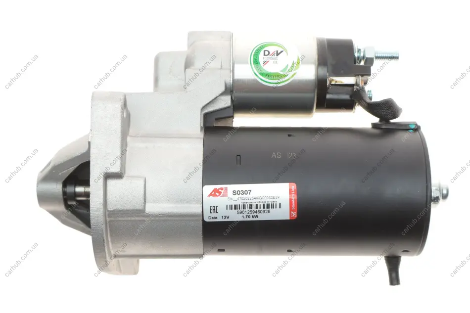 Стартер Fiat Ducato 2.0-2.3D 06- (12V/1.7kw) (z=9) AS-PL S0307 (фото 1)