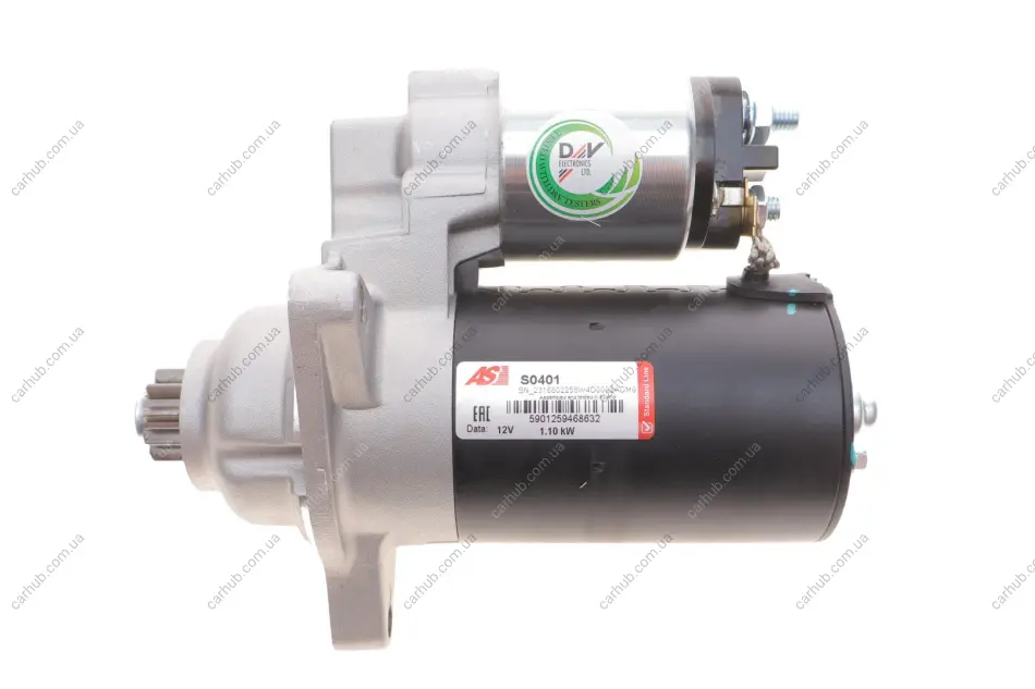 Стартер VW T4 2.0 90-03 (12V/1.1kw) (z=10) = 113677 AS AS-PL S0401 (фото 1)