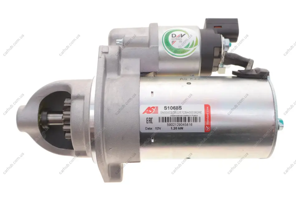 Стартер Hyundai Santa Fe II/III 10-15/Kia Sorento II 2.4 09-15 (12V/1.2kw) (z=11) AS-PL S1068S (фото 1)