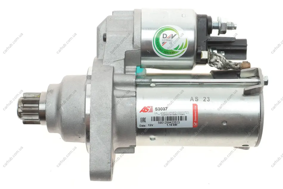 Стартер Audi A3/Skoda Fabia/Superb/Yeti/VW Golf/Passat 1.6 TSI/1.8/2.0 FSI 05-12 (1.1kw)(z=10) AS-PL S3037 (фото 1)