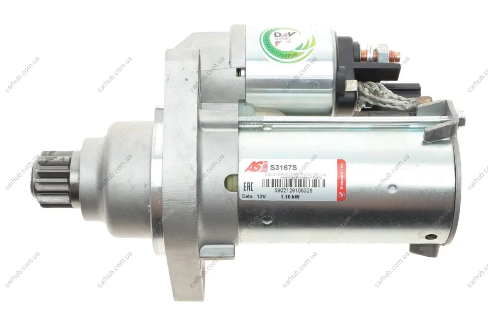 Стартер VW Golf VI/VII/Passat 1.2-1.8TSI 08-20 (12V/1.1kw) (z=10) AS-PL S3167S (фото 1)