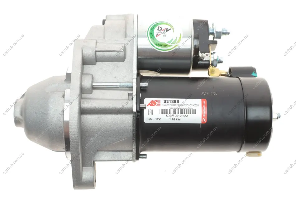 Стартер VW Passat 1.6-2.0 96-05 (12V/1.1 kw) (z=9) AS-PL S3189S (фото 1)