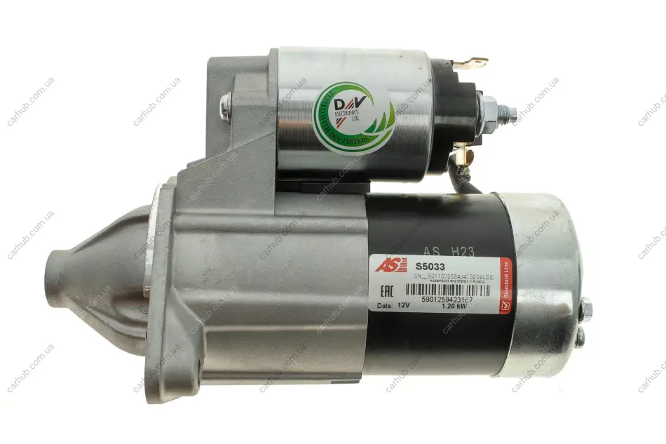 Стартер Mitsubishi Colt 96-03/Lanser 03-13/Pajero 1.3-2.0 99-07 (12V/1.2kw) (z=8) AS AS-PL S5033 (фото 1)