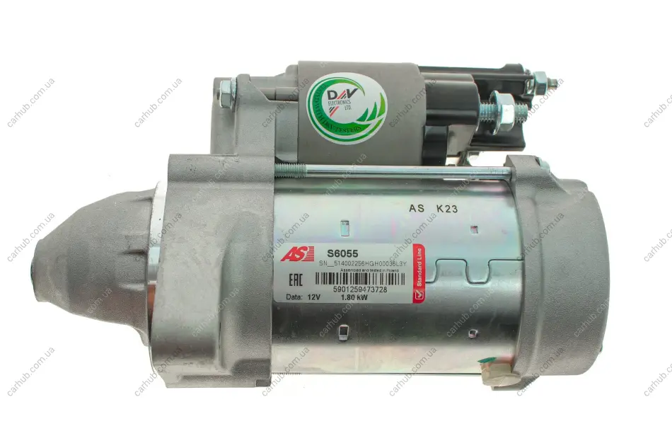 Стартер MB Sprinter (W906/W907)/Vito (W639) 03- OM651 (12V/1.8kw) (z=12) AS AS-PL S6055 (фото 1)