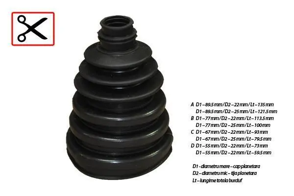Пильовик ШРКШ (22-25x55-89.5x59.5-135) УНІВЕРСАЛЬНИЙ ASAM 32218 (фото 1)