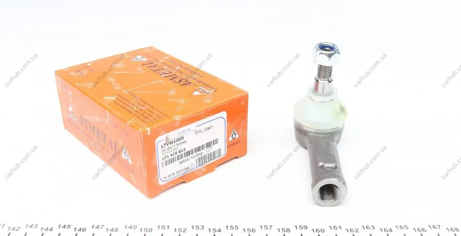 Наконечник тяги рульової VW Caddy I 82-92/Passat 88-97/Golf I 74-84/T3 79-92 ASMETAL 17VW1005 (фото 1)