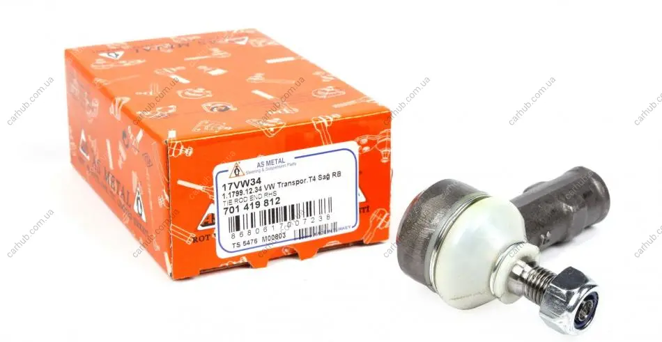 Наконечник тяги рульової (R) VW T4 -96 (d=14mm) ASMETAL 17VW34 (фото 1)
