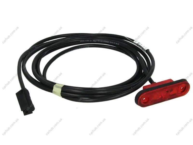Габаритні ліхтарі лів/прав POSIPOINT II, червоний, LED, висота 24мм ширина 80мм глибина 20мм, випукла, довжина провода 3500мм, 12/24В (із з’єднанням для плаского дроту, POSIPOINT II) ASPOCK A31-7204-027 (фото 1)