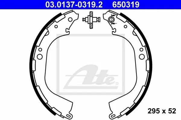 Гальмівна колодка NISSAN NAVARA, NP300, PATHFINDER II, PICK UP 2.4-3.5 03.86- ATE 03.0137-0319.2 (фото 1)