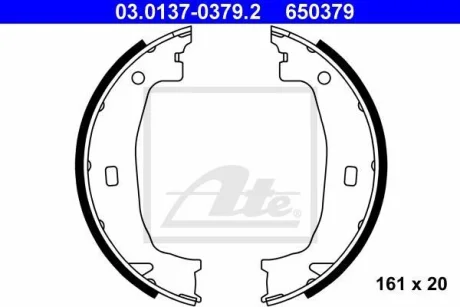 Гальмівна колодка BMW 1 (E81), 1 (E82), 1 (E87), 1 (E88), 1 (F20), 1 (F21), 2 (F22, F87), 2 (F23), 3 (E36), 3 (E46), 3 (E90), 3 (E91), 3 (E92), 3 (E93), 3 (F30, F80), 3 (F31) 1.5-3.0 01.92-06.21 ATE 03.0137-0379.2