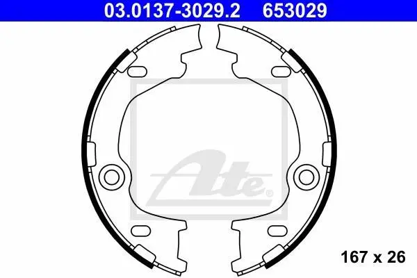Гальмівна колодка HYUNDAI I30, IX35, TUCSON KIA CEE\'D, PRO CEE\'D, SPORTAGE III 1.4-2.0LPG 12.06- ATE 03.0137-3029.2 (фото 1)