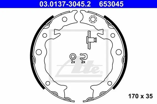 Гальмівна колодка SUBARU FORESTER, IMPREZA, XV 1.6-2.5 07.11- ATE 03.0137-3045.2 (фото 1)
