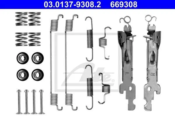 Монтажний набір гальмівної колодки SMART CABRIO, CITY-COUPE, CROSSBLADE, FORTWO, ROADSTER 0.6-Electric 07.98- ATE 03.0137-9308.2 (фото 1)