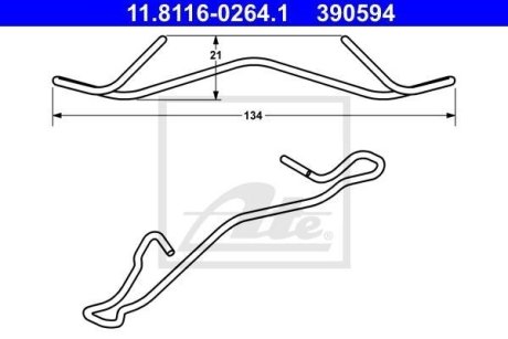 Планка супорта (переднього) прижимна Renault/Opel/Ford/Fiat/Dacia 90- ATE 11.8116-0264.1