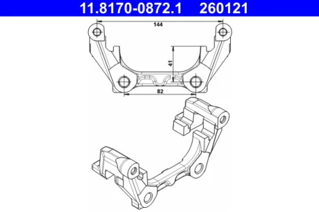 Скоба, супорт гальма задн RENAULT ESPACE IV, LAGUNA, LAGUNA II, LAGUNA III, VEL SATIS 1.5D-3.5 03.01-12.15 ATE 11.8170-0872.1
