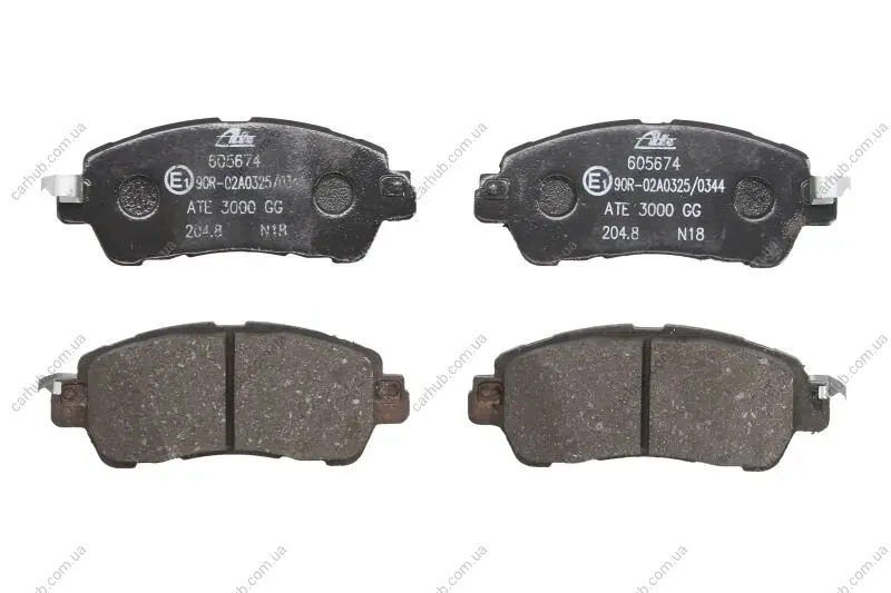 Комплект гальмівних колодок передн, MAZDA 2 1.5/1.5D/1.5H 08.14- ATE 13.0460-5674.2 (фото 1)
