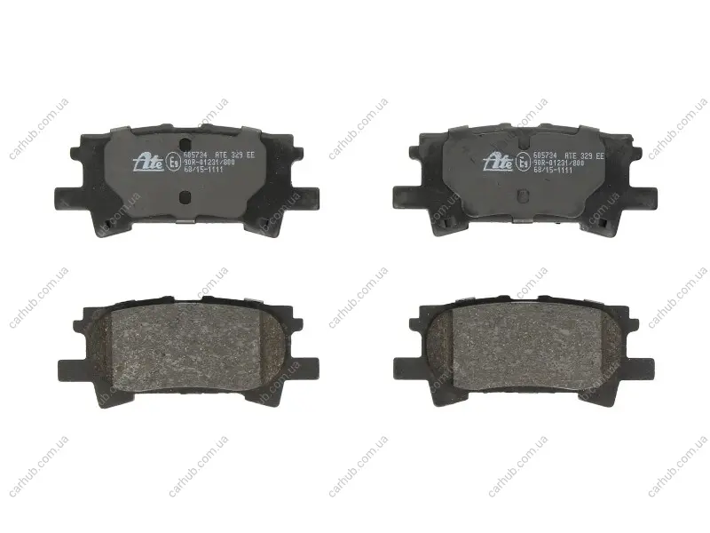 Комплект гальмівних колодок задн, LEXUS RX TOYOTA HARRIER 2.4-3.5 02.03-12.13 ATE 13.0460-5734.2 (фото 1)