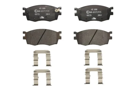 Комплект гальмівних колодок передн (з комплектуючими), HYUNDAI ACCENT III, I20 I KIA RIO II 1.1D-1.6D 03.05-12.15 ATE 13.0460-5779.2