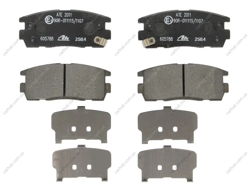Комплект гальмівних колодок задн (з шумопоглинаючою пластиною), CHEVROLET CAPTIVA, EQUINOX HYUNDAI TERRACAN OPEL ANTARA A, KADETT A 1.0-3.5 09.62- ATE 13.0460-5788.2 (фото 1)