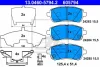 Комплект гальмівних колодок передн, DAIHATSU MRIA, SIRION FORD FIESTA VI MAZDA 2 SUBARU JUSTY IV SUZUKI BALENO, SWIFT IV, SWIFT V 1.0-1.6D 01.05- ATE 13.0460-5794.2 (фото 1)