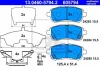 Комплект гальмівних колодок передн, DAIHATSU MRIA, SIRION FORD FIESTA VI MAZDA 2 SUBARU JUSTY IV SUZUKI BALENO, SWIFT IV, SWIFT V 1.0-1.6D 01.05- ATE 13.0460-5794.2 (фото 2)