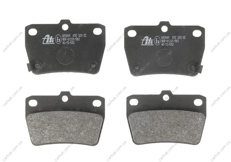 Комплект гальмівних колодок задн, TOYOTA RAV 4 II 1.8-2.4 05.00-11.05 ATE 13.0460-5849.2 (фото 1)