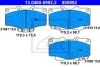Комплект гальмівних колодок передн, TOYOTA 4 RUNNER II, 4 RUNNER III, HILUX V, HILUX VI, HILUX VII, LAND CRUISER, LAND CRUISER 90 2.4-4.2D 11.84- ATE 13.0460-5992.2 (фото 1)