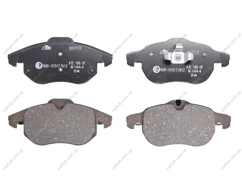 Комплект гальмівних колодок передн, CHEVROLET VECTRA FIAT CROMA OPEL ASTRA H, ASTRA H GTC, SIGNUM, VECTRA C, VECTRA C GTS, ZAFIRA B SAAB 9-3, 9-3X 1.6-3.2 02.98-02.15 ATE 13.0460-7172.2 (фото 1)