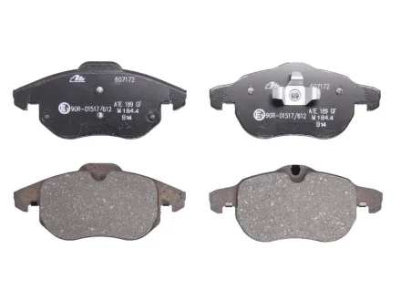 Комплект гальмівних колодок передн, CHEVROLET VECTRA FIAT CROMA OPEL ASTRA H, ASTRA H GTC, SIGNUM, VECTRA C, VECTRA C GTS, ZAFIRA B SAAB 9-3, 9-3X 1.6-3.2 02.98-02.15 ATE 13.0460-7172.2