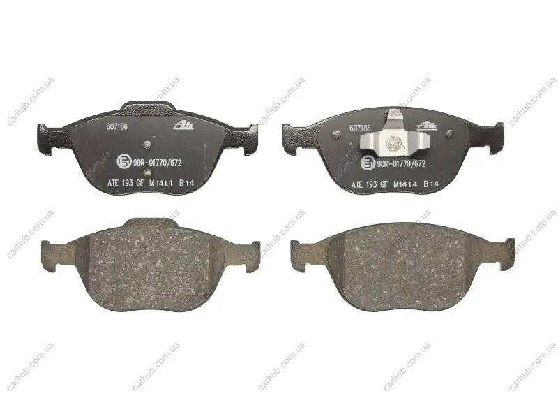 Комплект гальмівних колодок передн, FORD FIESTA V, FOCUS I, FUSION, TOURNEO CONNECT, TRANSIT CONNECT 1.3-2.0 11.01-12.13 ATE 13.0460-7186.2 (фото 1)