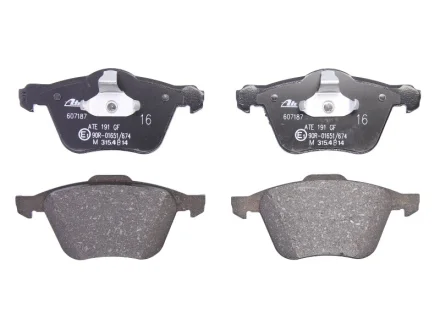 Комплект гальмівних колодок передн, VOLVO S60 I, S80 I, V70 II, XC90 I 2.0-4.4 05.98-12.14 ATE 13.0460-7187.2