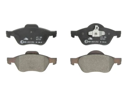 Комплект гальмівних колодок передн, RENAULT CLIO III, MEGANE II, SCENIC II 1.4-2.0D 09.02- ATE 13.0460-7221.2