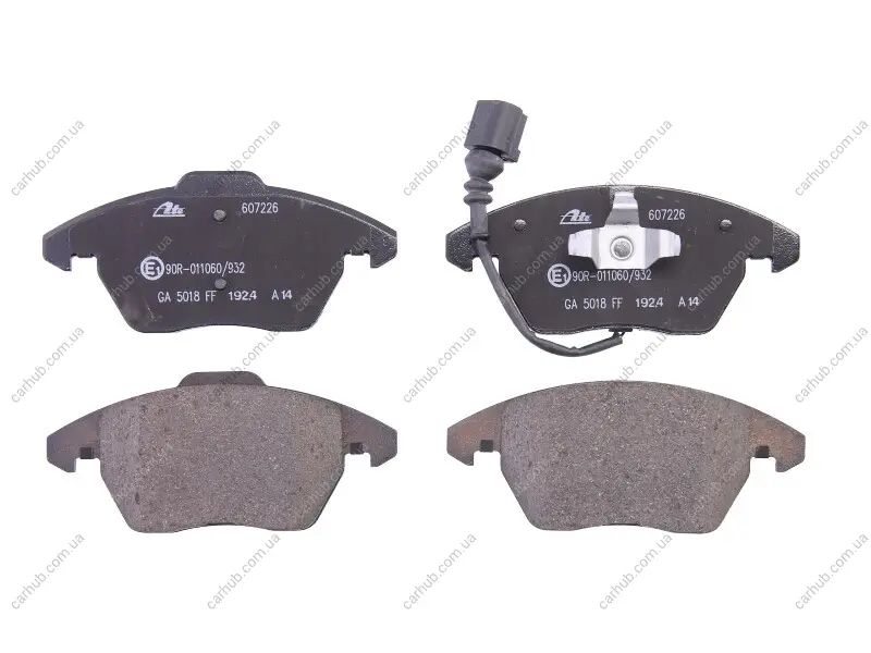 Комплект гальмівних колодок передн, AUDI A1, A3, TT 1.0-3.2 05.03-10.18 ATE 13.0460-7226.2 (фото 1)