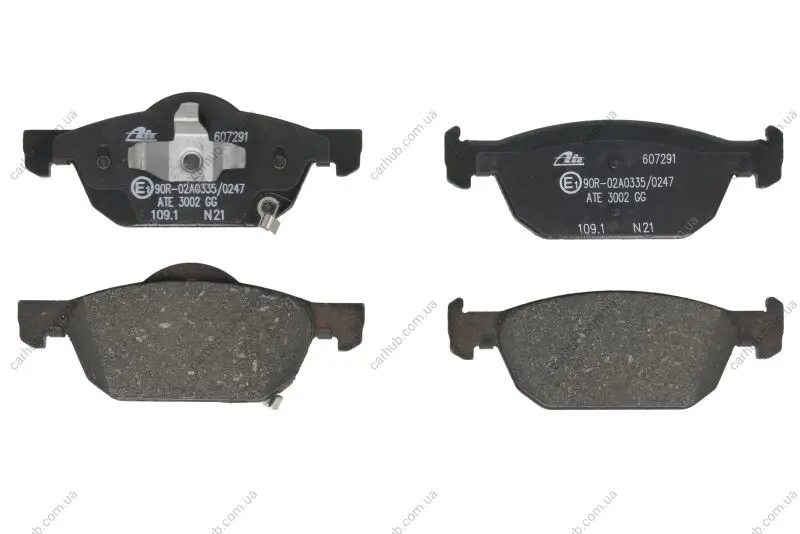 Комплект гальмівних колодок передн, HONDA ACCORD VIII, CIVIC IX 1.4-3.5 06.08-12.16 ATE 13.0460-7291.2 (фото 1)