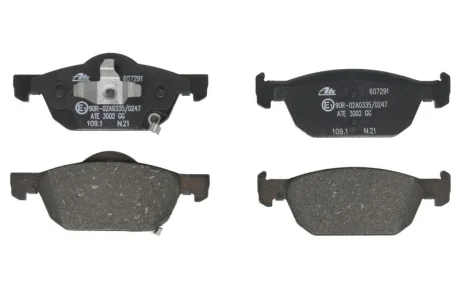 Комплект гальмівних колодок передн, HONDA ACCORD VIII, CIVIC IX 1.4-3.5 06.08-12.16 ATE 13.0460-7291.2