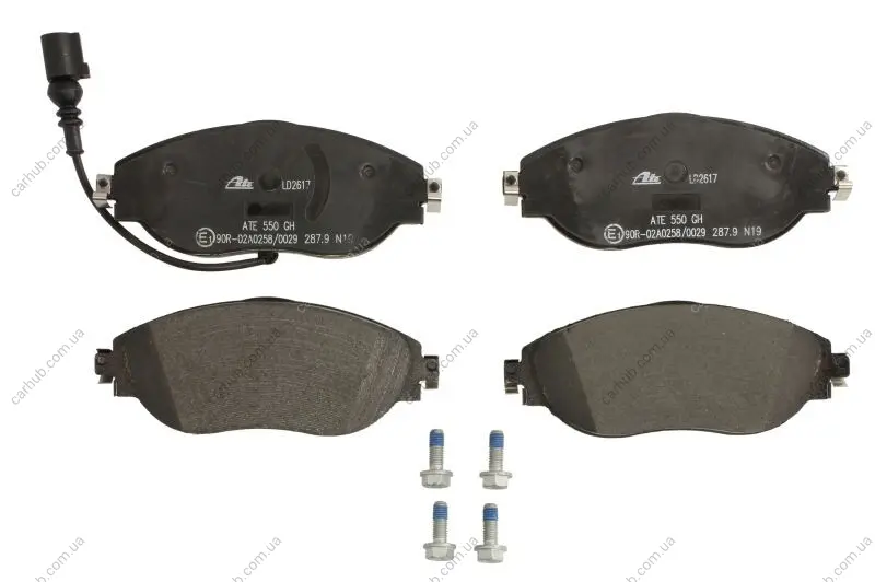 Колодки гальмівні (передні) VW Passat/Golf 13- (TRW) (з датчиком) ceramic ATE 13-0470-2617-2 (фото 1)