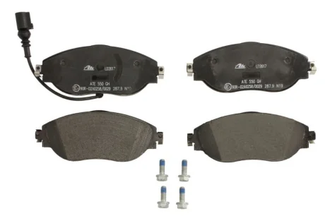 Колодки гальмівні (передні) VW Passat/Golf 13- (TRW) (з датчиком) ceramic ATE 13-0470-2617-2